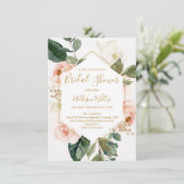 Blumengeometrische Brautdusche Einladung (Stehend Vorderseite)
