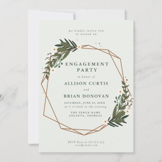 Blumengeometrische Einladung (Vorderseite)