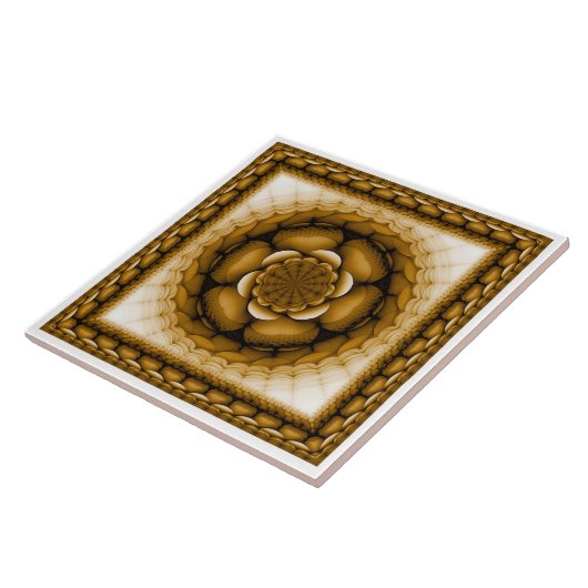 Blumengeometrische Ornamente Fliese (Seite)