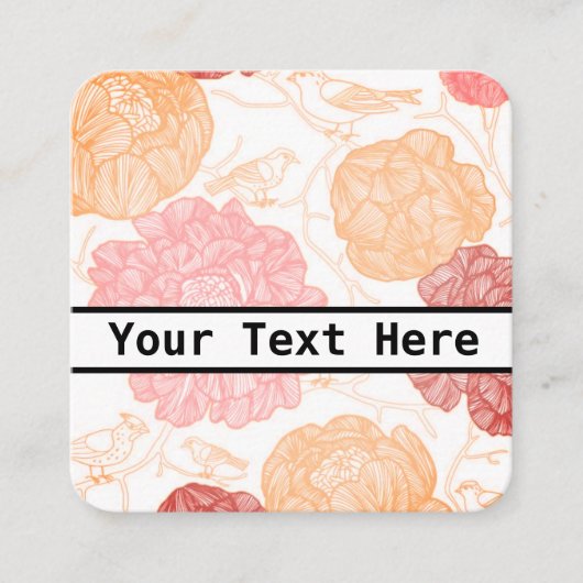 Blumengeschäft/Visitenkarten Quadratische Visitenkarte (Vorderseite)
