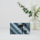 Blumengeschäfts-Karten-metallischer aquamariner Visitenkarte (Stehend Vorderseite)