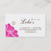 Blumengeschäfts-Karten-Salon-Wellness-Center-Rosa Visitenkarte (Rückseite)