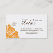 Blumengeschäfts-Karten-Salon-Wellness-Center Visitenkarte (Rückseite)