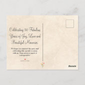 Blumengeschenk 50. Geburtstag danke 50 Blume schic Postkarte (Rückseite)