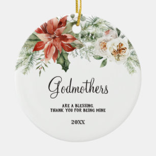 Blumengeschenk für Godparent Vorschlag von Godchi Keramik Ornament