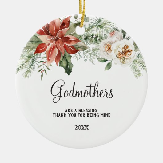 Blumengeschenk für Godparent Vorschlag von Godchil Keramik Ornament (Vorne)