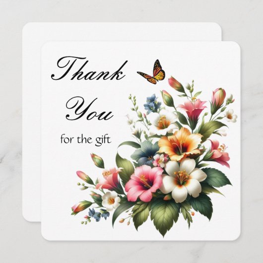 Blumengeschenk für Hibisken Dankeskarte (Vorne/Hinten)