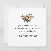 Blumengeschenk für Hibisken Dankeskarte (Rückseite)