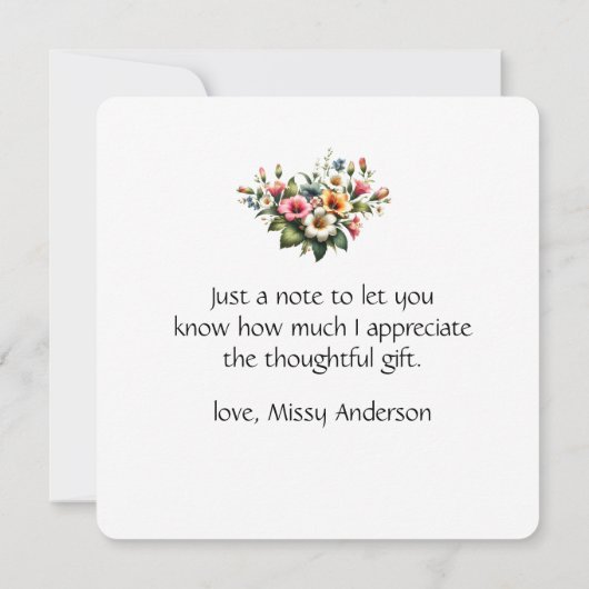 Blumengeschenk für Hibisken Dankeskarte (Rückseite)