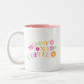 Blumengeschenk für Junge Mütter Mami braucht Kaffe Zweifarbige Tasse (Links)