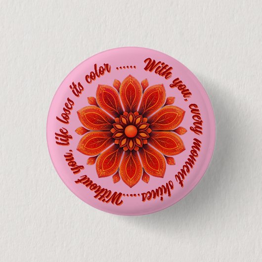 BLUMENGESCHENK MUTTER TOCHTER SCHWESTER LEHRERIN F BUTTON (Vorderseite)