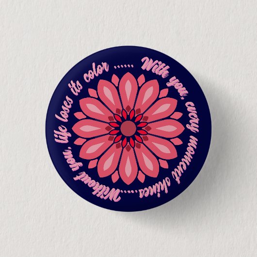 BLUMENGESCHENK MUTTER TOCHTER SCHWESTER LEHRERIN F BUTTON (Vorderseite)