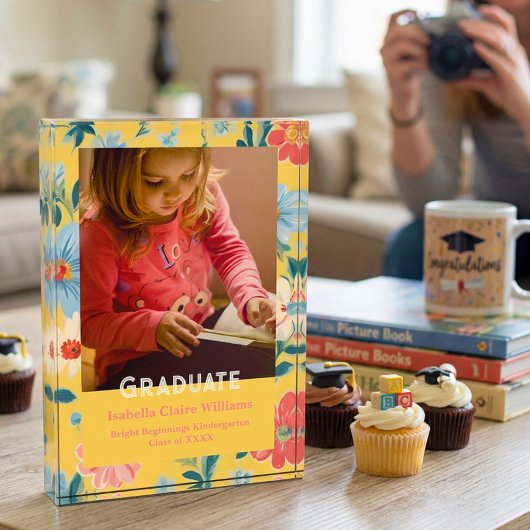 Blumengeschenke für Kindergartenmädchen Abschluss Fotoblock