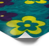 Blumengeschenkverpackung Blumenstoffmuster-Design Poster (Ecke)