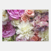 Blumengeschenkverpackung mit Dahlien und Rose, 3 B Geschenkpapier Set (Vorderseite 3)