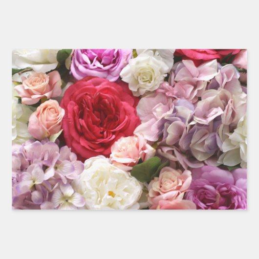 Blumengeschenkverpackung mit rote Rosen, 3 Blatt (Vorderseite 2)