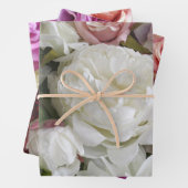 Blumengeschenkverpackung mit Torf und Rose, 3 Blät Geschenkpapier Set (Beispiel)