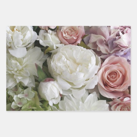 Blumengeschenkverpackung mit Torf und Rose, 3 Blät Geschenkpapier Set (Vorderseite 3)