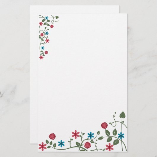 Blumengeschirr Briefpapier (Vorne/Hinten)
