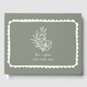 Blumengeschirr Grüne Bouquet-Hochzeit Gästebuch (Vorderseite)