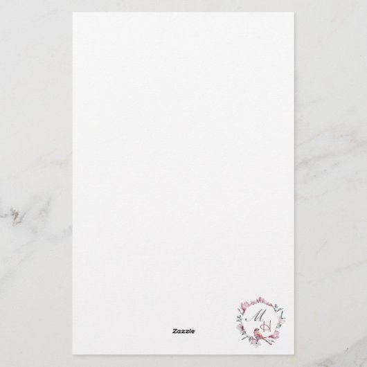 Blumengeschirr Personalisiert Briefpapier (Rückseite)