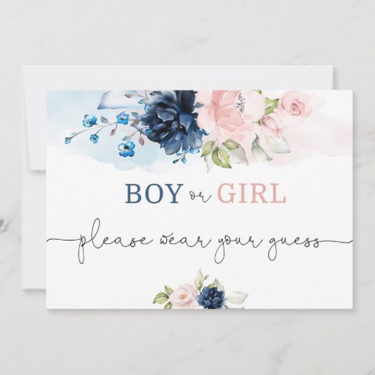 Blumengeschlecht enthüllt Junge oder Mädchen, die Einladung (Vorderseite)