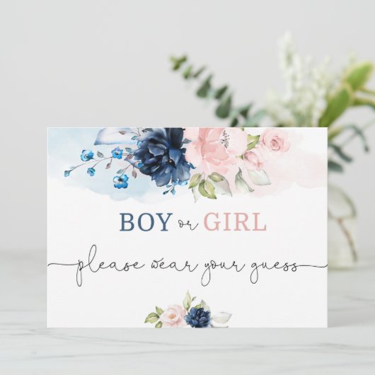 Blumengeschlecht enthüllt Junge oder Mädchen, die  Einladung (Stehend Vorderseite)