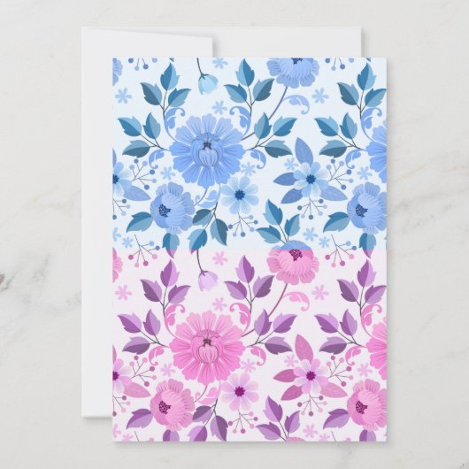 Blumengeschlecht enthüllt Schreibwaren Einladung (Rückseite)