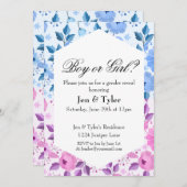 Blumengeschlecht enthüllt Schreibwaren Einladung (Vorne/Hinten)