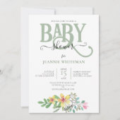 Blumengeschlechter NEUTRAL BABY SHOWER Einladung (Vorderseite)