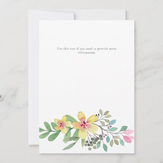 Blumengeschlechter NEUTRAL BABY SHOWER Einladung (Rückseite)