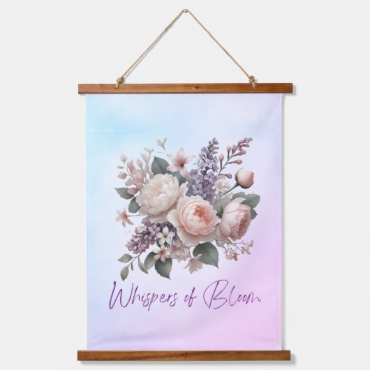 Blumengeschmack: 3-teilige Wandtapeten aus Holz Wandteppich Mit Holzrahmen (Vorderseite 2)