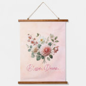 Blumengeschmack: 3-teilige Wandtapeten aus Holz Wandteppich Mit Holzrahmen (Vorderseite 3)