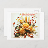 Blumengeschmack: Feiern im Blut Einladungspostkarte (Vorne/Hinten)