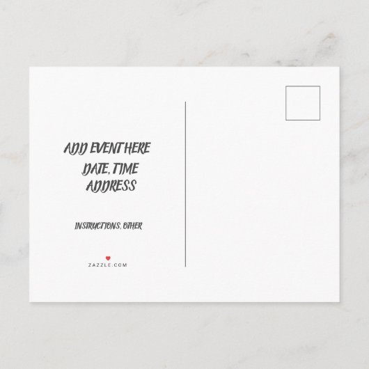 Blumengeschmack: Feiern im Blut Einladungspostkarte (Rückseite)