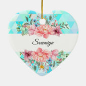 Blumengeschmack in Minimalistischer Herzform Keram Keramik Ornament (Hinten)