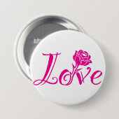 Blumengeschmack: Liebe Illustriert mit Rose Button (Vorne & Hinten)