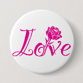 Blumengeschmack: Liebe Illustriert mit Rose Button (Vorderseite)