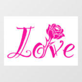 Blumengeschmack: Liebe Illustriert mit Rose Fensteraufkleber (Blatt)