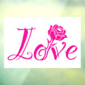 Blumengeschmack: Liebe Illustriert mit Rose Fensteraufkleber (Blatt 3)