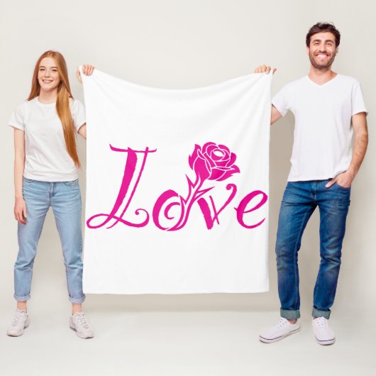 Blumengeschmack: Liebe Illustriert mit Rose Fleecedecke (Beispiel)
