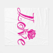 Blumengeschmack: Liebe Illustriert mit Rose Fleecedecke (Vorderseite (Horizontal))
