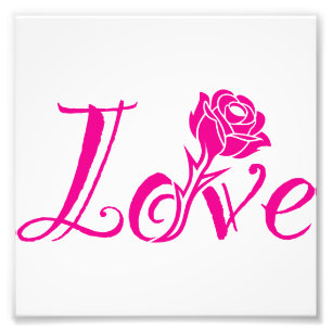 Blumengeschmack: Liebe Illustriert mit Rose Fotodruck