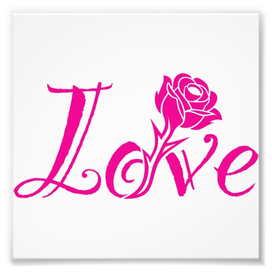 Blumengeschmack: Liebe Illustriert mit Rose Fotodruck (Vorne)