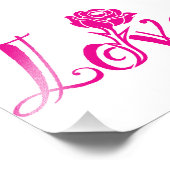 Blumengeschmack: Liebe Illustriert mit Rose Fotodruck (Ecke)