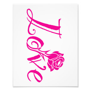 Blumengeschmack: Liebe Illustriert mit Rose Fotodruck