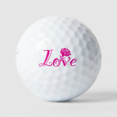 Blumengeschmack: Liebe Illustriert mit Rose Golfball (Vorderseite)