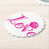 Blumengeschmack: Liebe Illustriert mit Rose Untersetzer (angewinkelt)