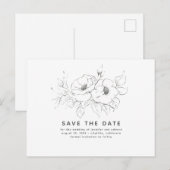 Blumengeschmack Minimalistisch Elegantes Non-Foto  Ankündigungspostkarte (Vorne/Hinten)