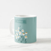 Blumengeschmack, modern personalisiert, niedlich u kaffeetasse (Vorderseite Links)